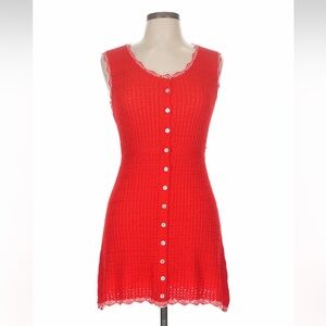 Commense Red Knit Mini Dress - Size M